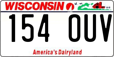 WI license plate 154OUV