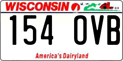WI license plate 154OVB