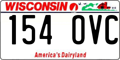 WI license plate 154OVC