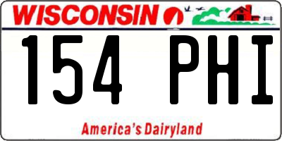 WI license plate 154PHI