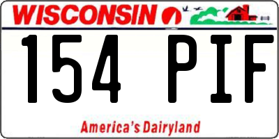 WI license plate 154PIF