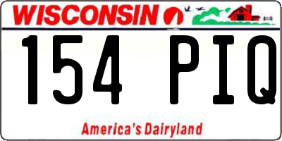 WI license plate 154PIQ