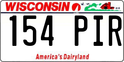 WI license plate 154PIR