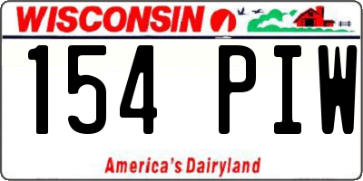 WI license plate 154PIW