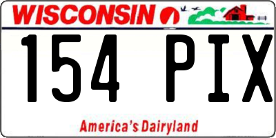 WI license plate 154PIX