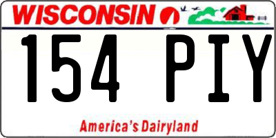 WI license plate 154PIY