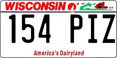 WI license plate 154PIZ