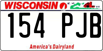 WI license plate 154PJB