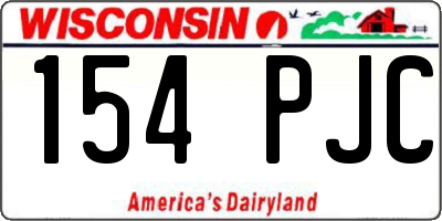 WI license plate 154PJC