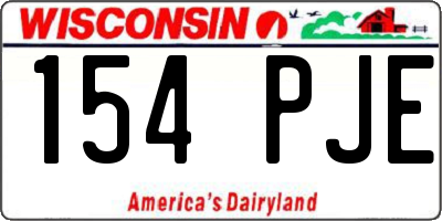 WI license plate 154PJE