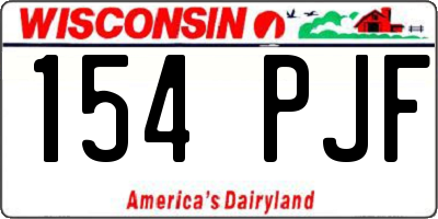 WI license plate 154PJF