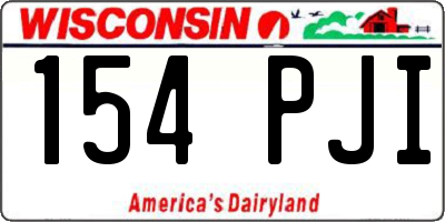 WI license plate 154PJI