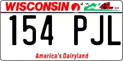 WI license plate 154PJL