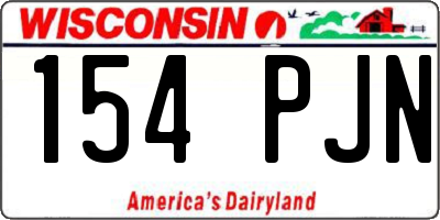 WI license plate 154PJN
