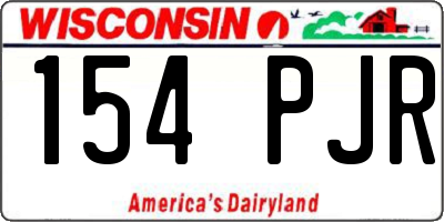 WI license plate 154PJR