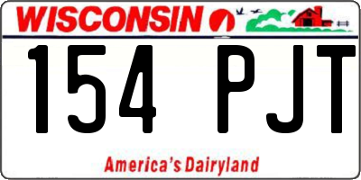WI license plate 154PJT