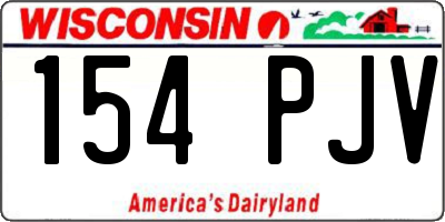 WI license plate 154PJV