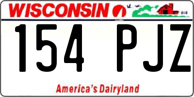 WI license plate 154PJZ