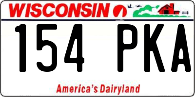WI license plate 154PKA