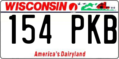WI license plate 154PKB