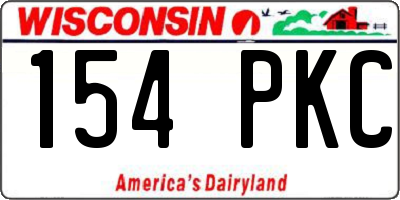 WI license plate 154PKC