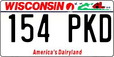 WI license plate 154PKD