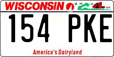 WI license plate 154PKE