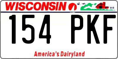 WI license plate 154PKF