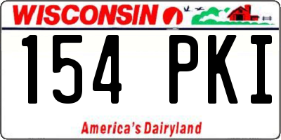 WI license plate 154PKI