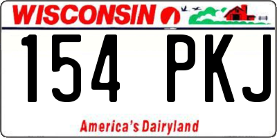 WI license plate 154PKJ