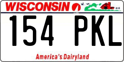 WI license plate 154PKL