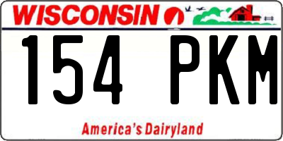 WI license plate 154PKM