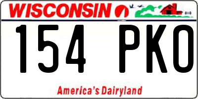WI license plate 154PKO