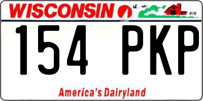 WI license plate 154PKP