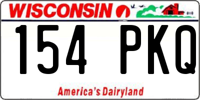 WI license plate 154PKQ