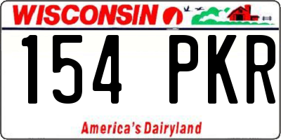 WI license plate 154PKR