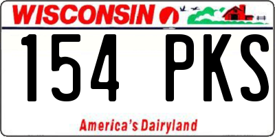 WI license plate 154PKS