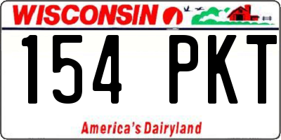 WI license plate 154PKT