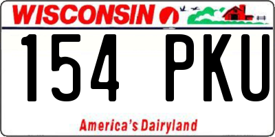 WI license plate 154PKU