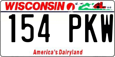 WI license plate 154PKW