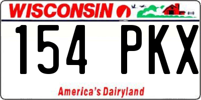 WI license plate 154PKX