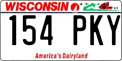 WI license plate 154PKY