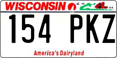 WI license plate 154PKZ