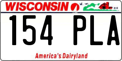 WI license plate 154PLA