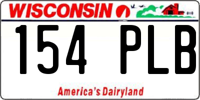 WI license plate 154PLB