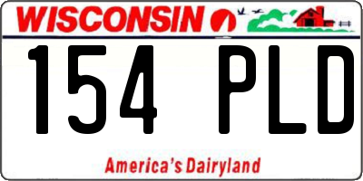WI license plate 154PLD