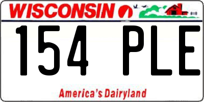 WI license plate 154PLE