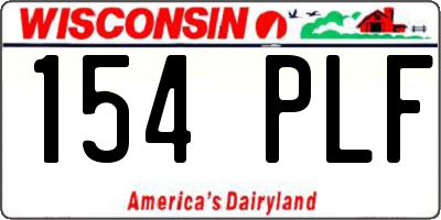WI license plate 154PLF