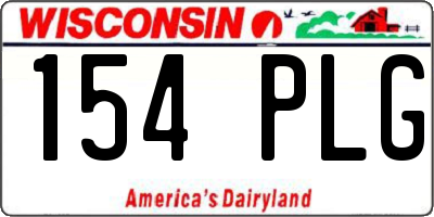 WI license plate 154PLG
