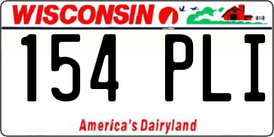 WI license plate 154PLI